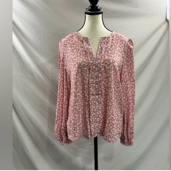 Boho Floral V-Neck Long Sleeve Blouse - Picture 7 of 9